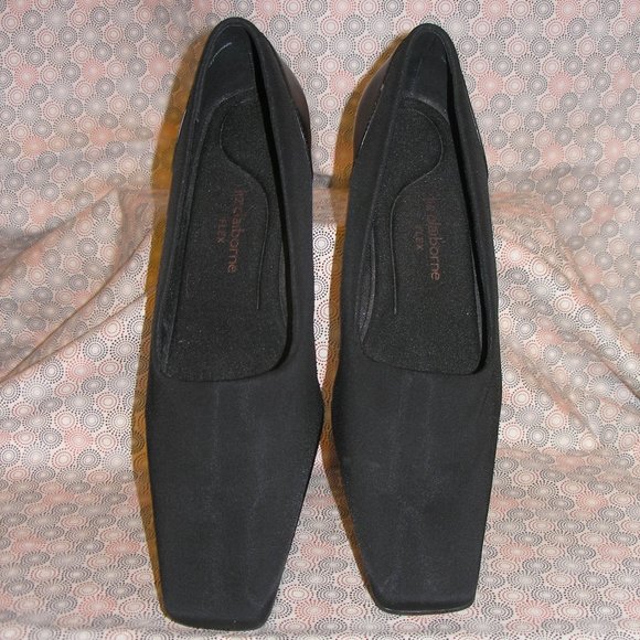 LIz Claiborne Flex Women's Shoes Pumps 9 1/2M Black Square Toe Slip On - Picture 1 of 9